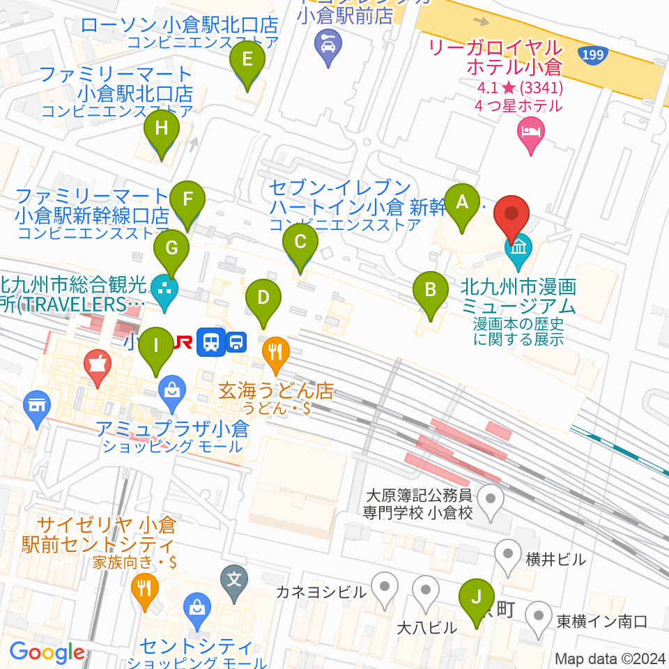 サウンドブギー小倉店周辺のコンビニエンスストア一覧地図