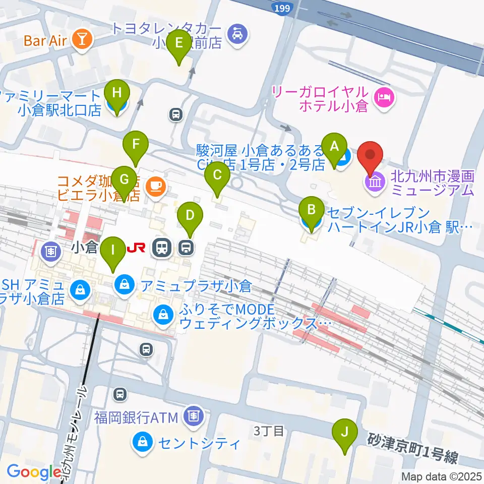 サウンドブギー小倉店周辺のコンビニエンスストア一覧地図
