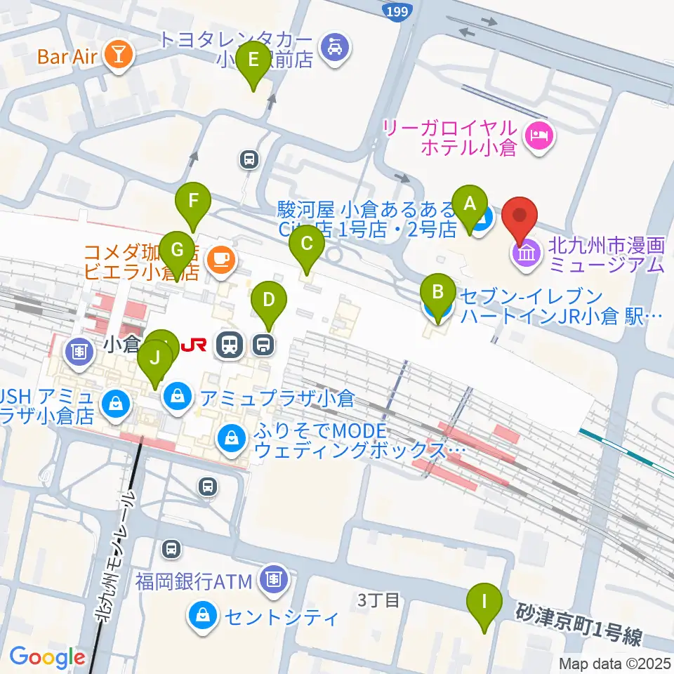サウンドブギー小倉店周辺のコンビニエンスストア一覧地図
