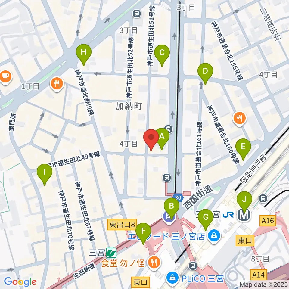 神戸BLUEPORT周辺のコンビニエンスストア一覧地図