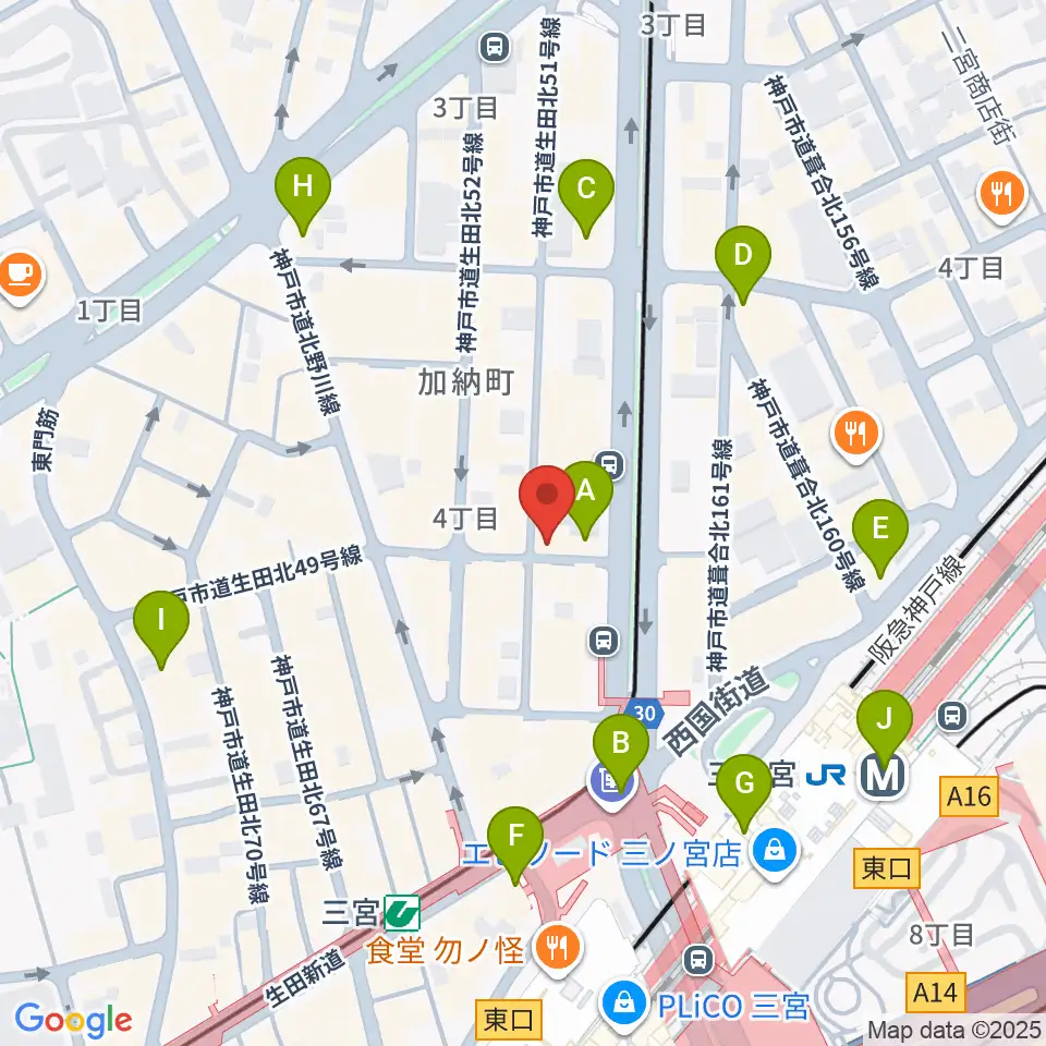 神戸BLUEPORT周辺のコンビニエンスストア一覧地図