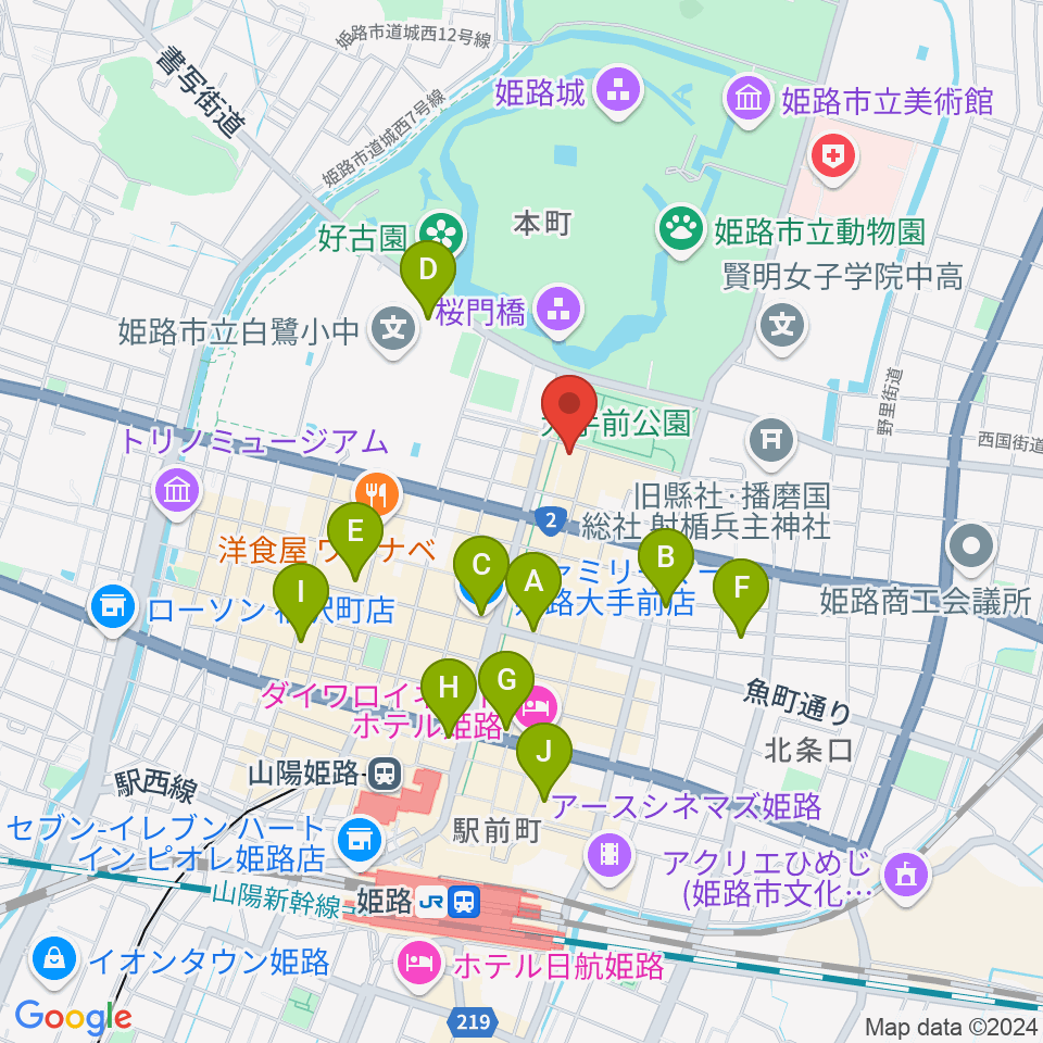 姫路ベータ周辺のコンビニエンスストア一覧地図