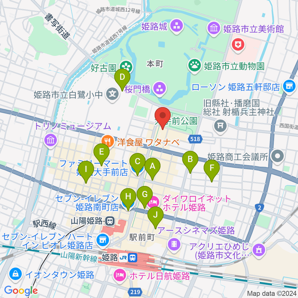 姫路ベータ周辺のコンビニエンスストア一覧地図