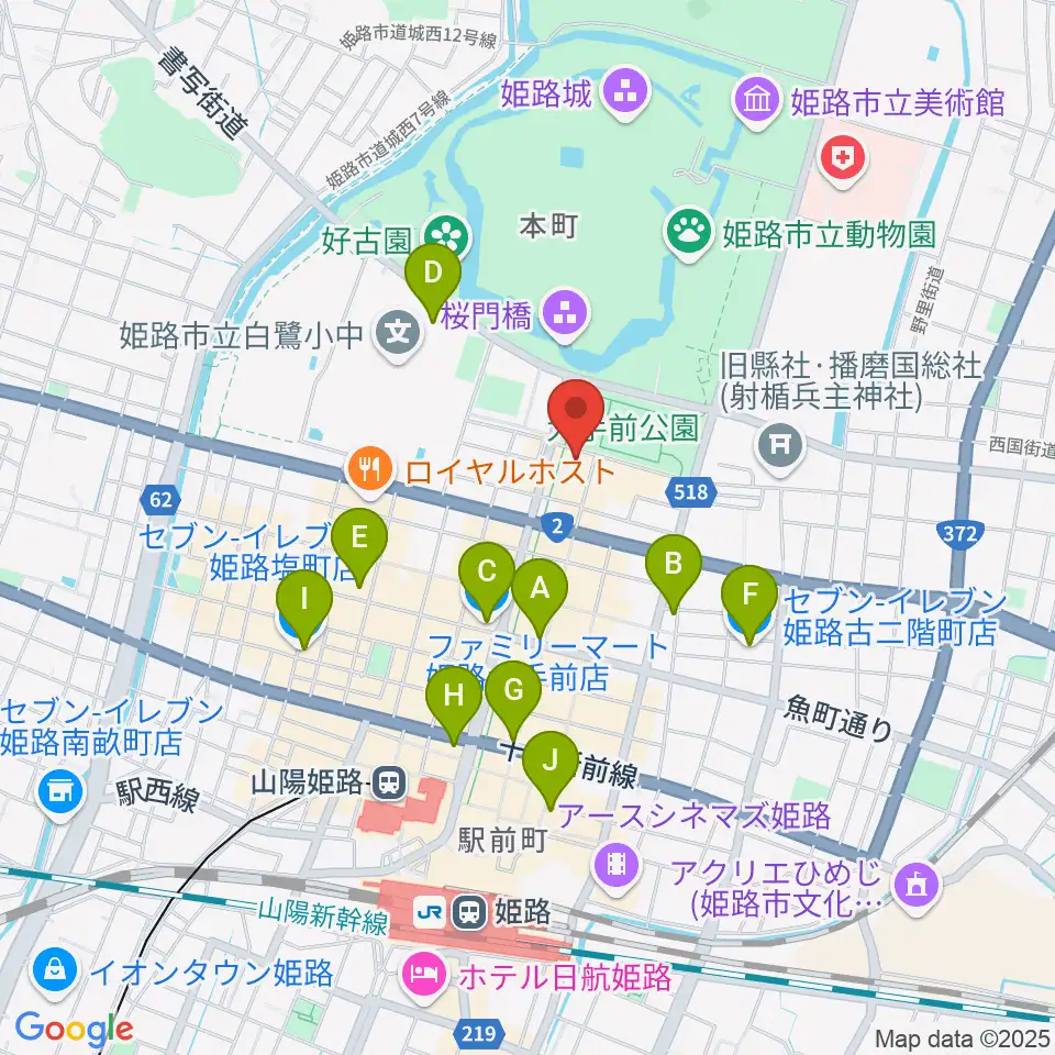 姫路ベータ周辺のコンビニエンスストア一覧地図
