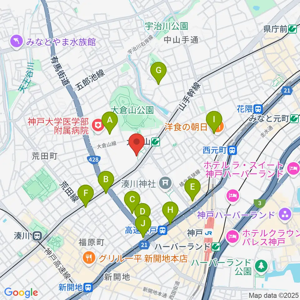 神戸文化ホール周辺のコンビニエンスストア一覧地図