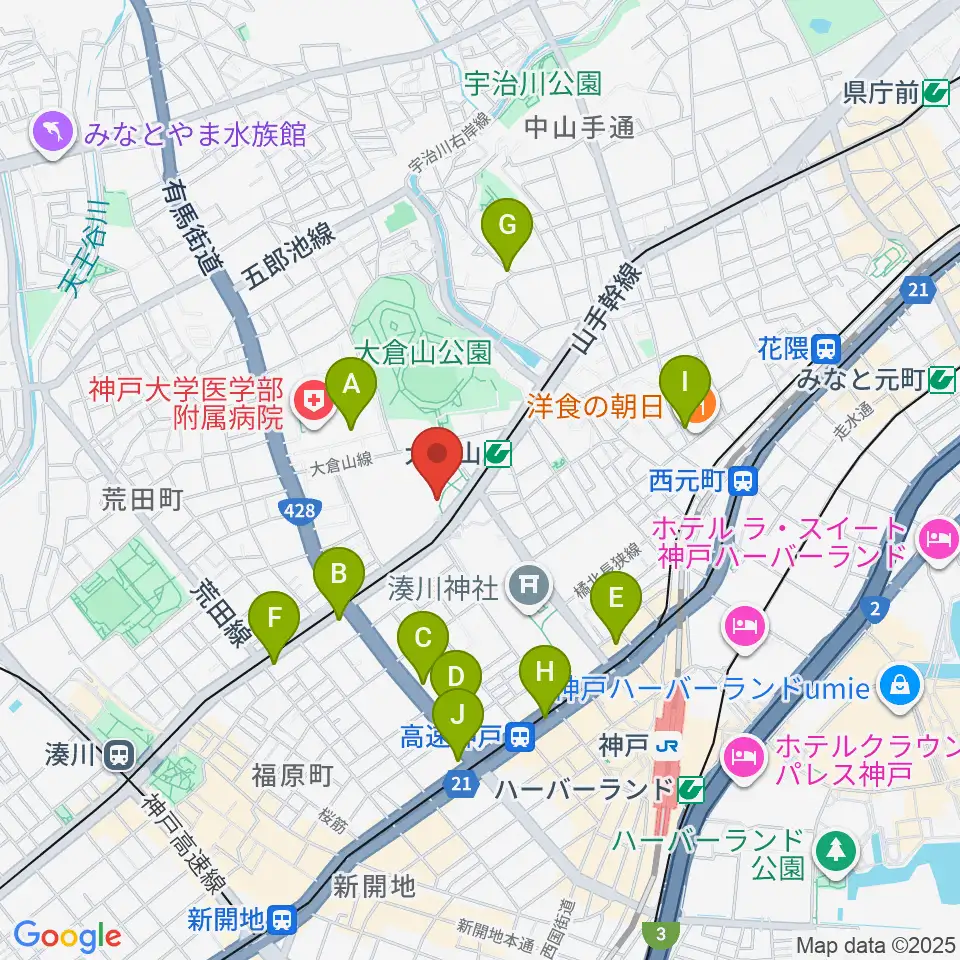 神戸文化ホール周辺のコンビニエンスストア一覧地図
