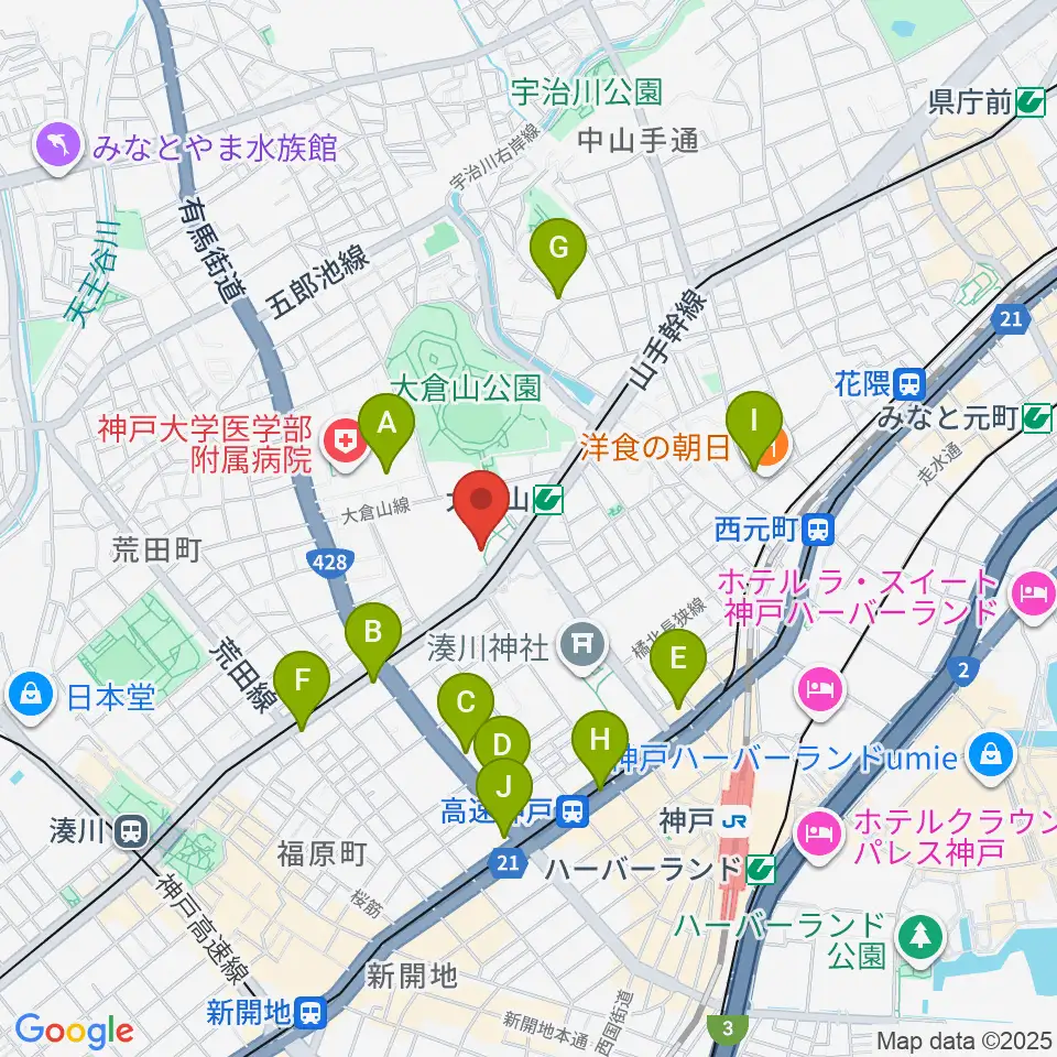 神戸文化ホール周辺のコンビニエンスストア一覧地図