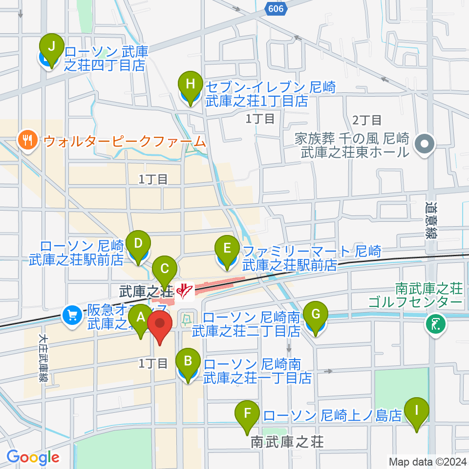 Ｍクアトロ周辺のコンビニエンスストア一覧地図