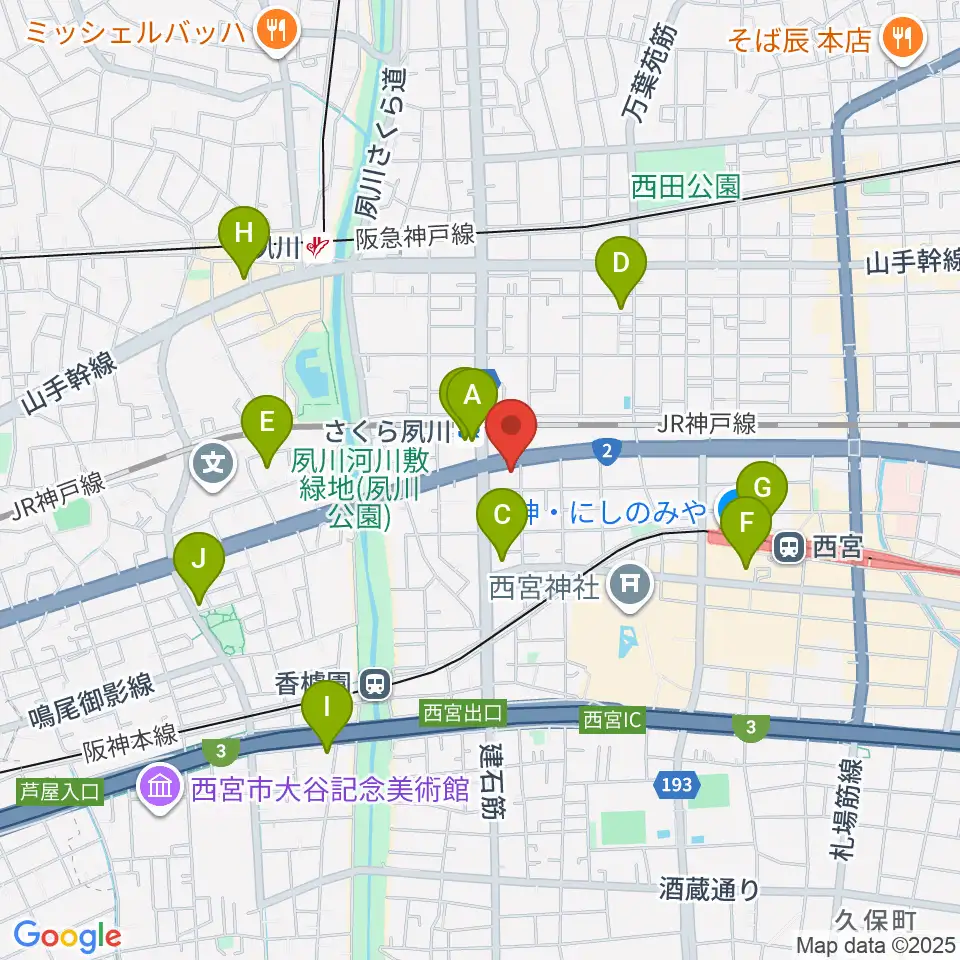 西宮フォートワース周辺のコンビニエンスストア一覧地図