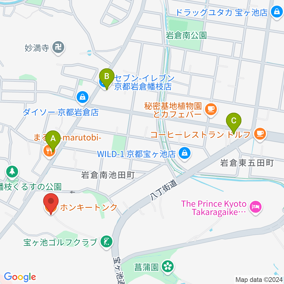 HONKY TONK KYOTO周辺のコンビニエンスストア一覧地図