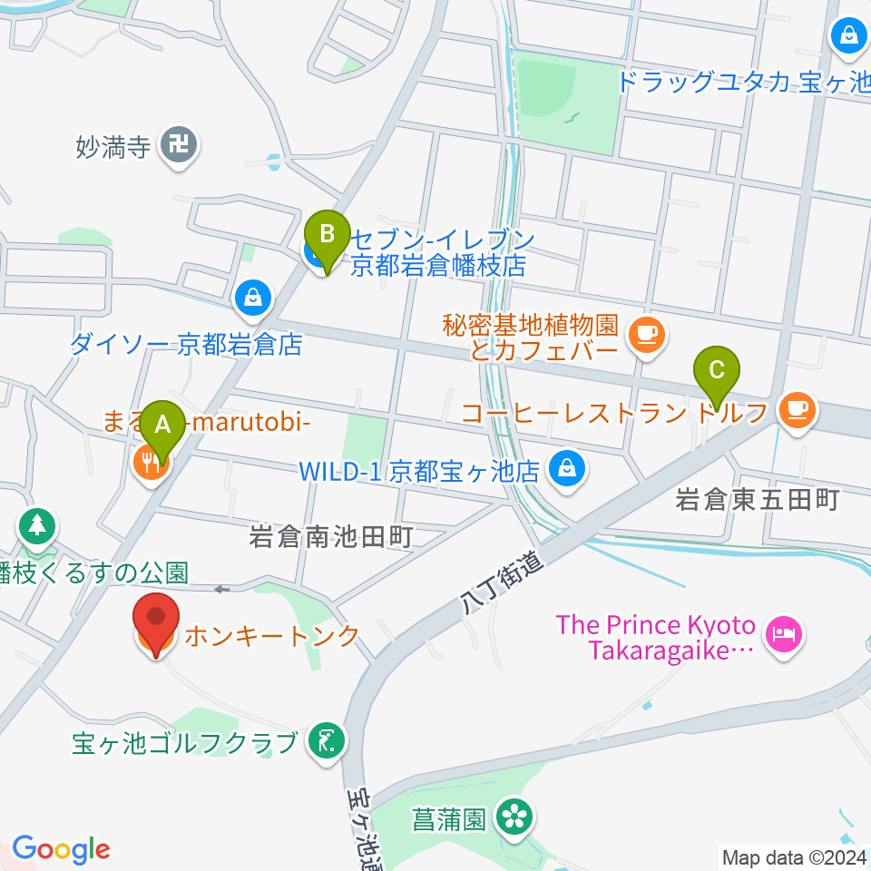 HONKY TONK KYOTO周辺のコンビニエンスストア一覧地図