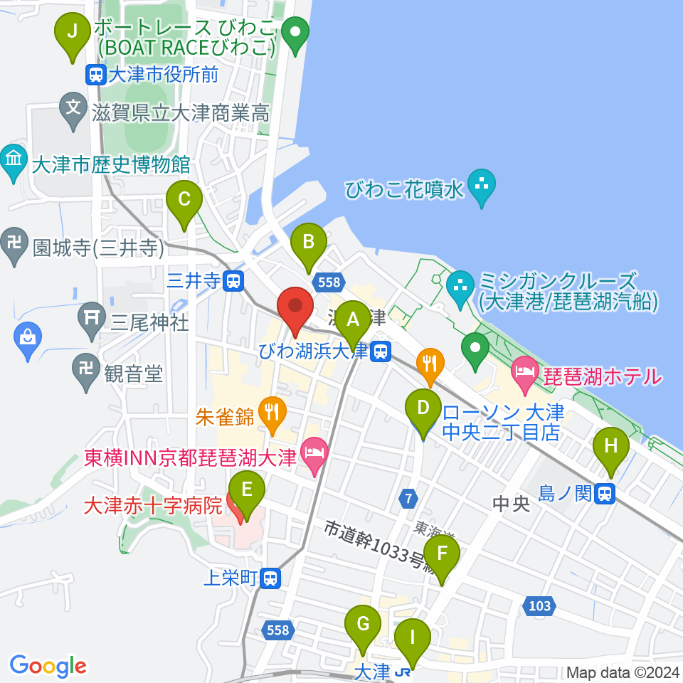 滋賀B-FLAT周辺のコンビニエンスストア一覧地図