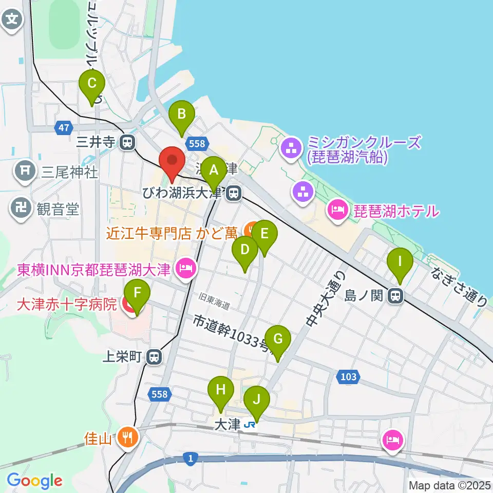 滋賀B-FLAT周辺のコンビニエンスストア一覧地図