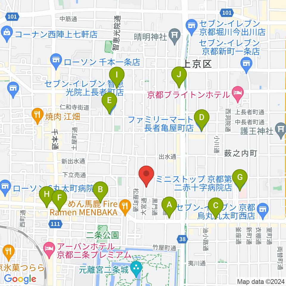 拾得周辺のコンビニエンスストア一覧地図