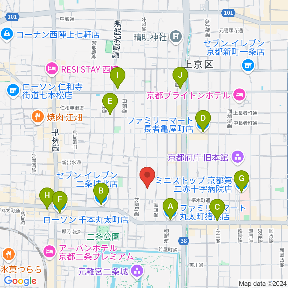 拾得周辺のコンビニエンスストア一覧地図