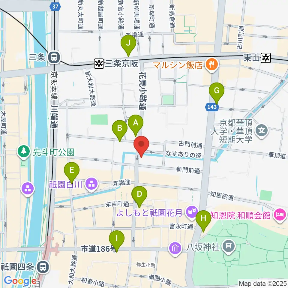 JAZZ LIVE CANDY周辺のコンビニエンスストア一覧地図