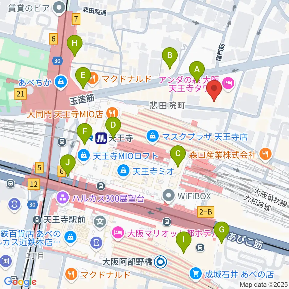 ワンリバーギター&ボーカルスクール周辺のコンビニエンスストア一覧地図