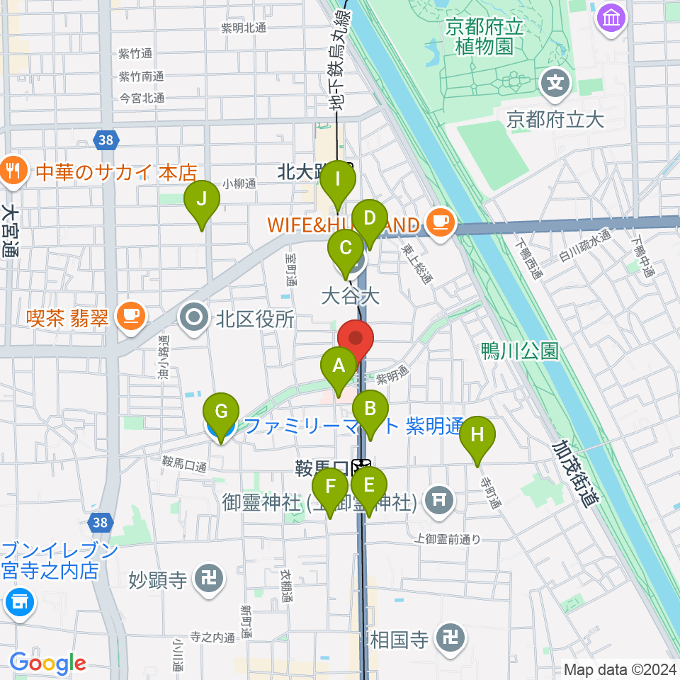 京都ケニーズ周辺のコンビニエンスストア一覧地図