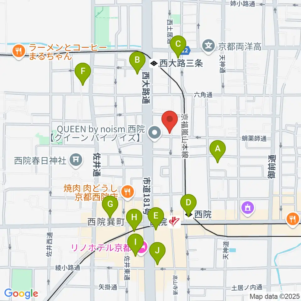 西院ネガポジ周辺のコンビニエンスストア一覧地図