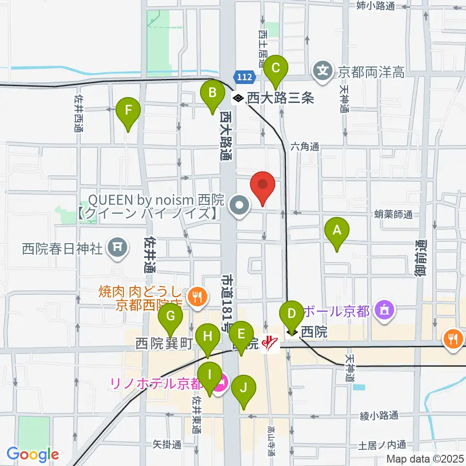 西院ネガポジ周辺のコンビニエンスストア一覧地図