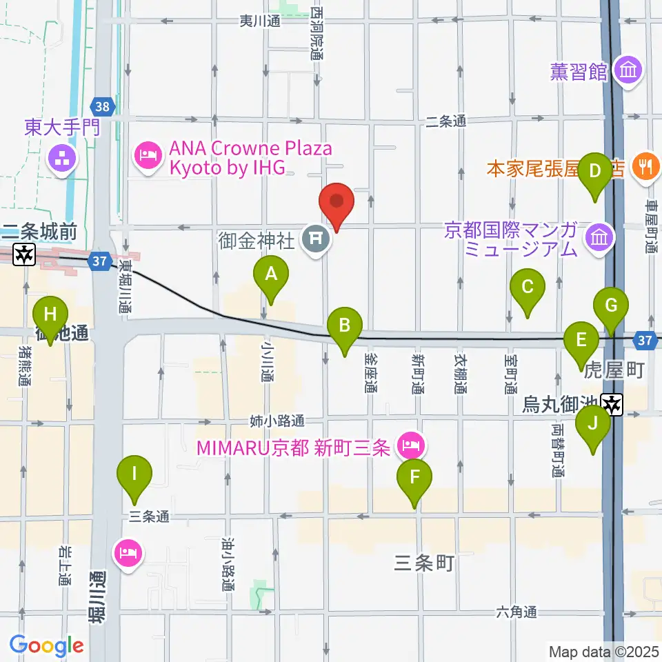 京都nano周辺のコンビニエンスストア一覧地図