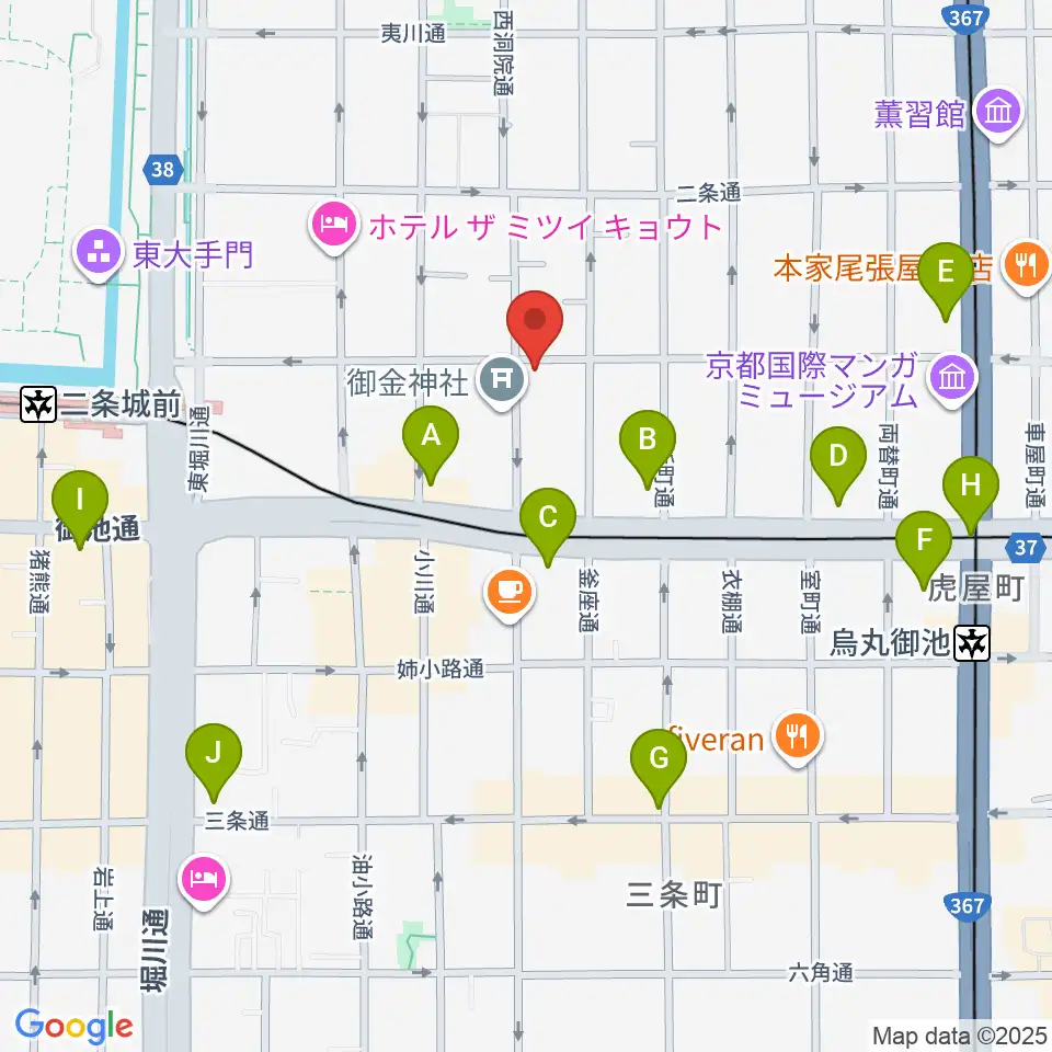 京都nano周辺のコンビニエンスストア一覧地図