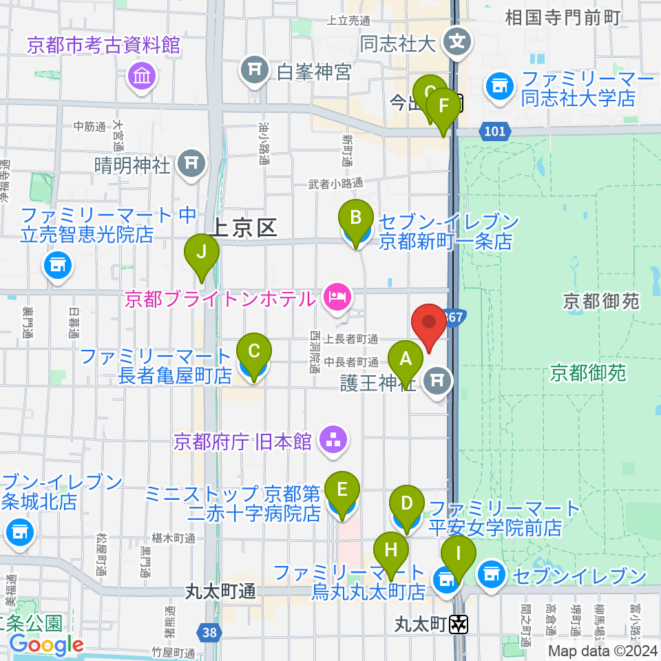 京都KBSホール周辺のコンビニエンスストア一覧地図