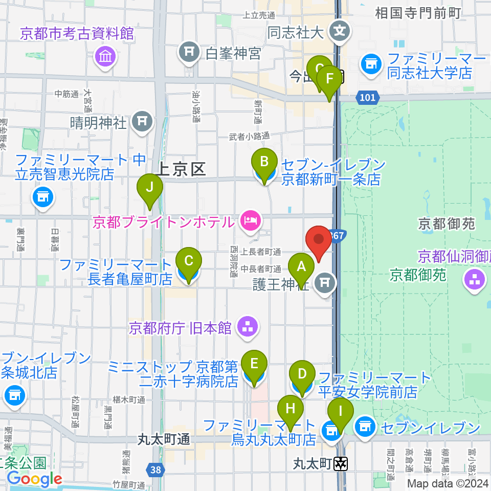 京都KBSホール周辺のコンビニエンスストア一覧地図