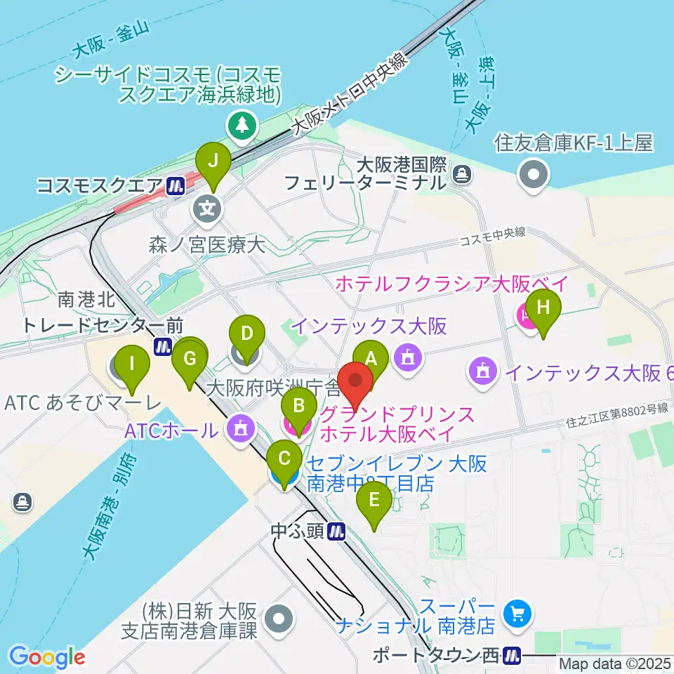 インテックス大阪 5号館周辺のコンビニエンスストア一覧地図