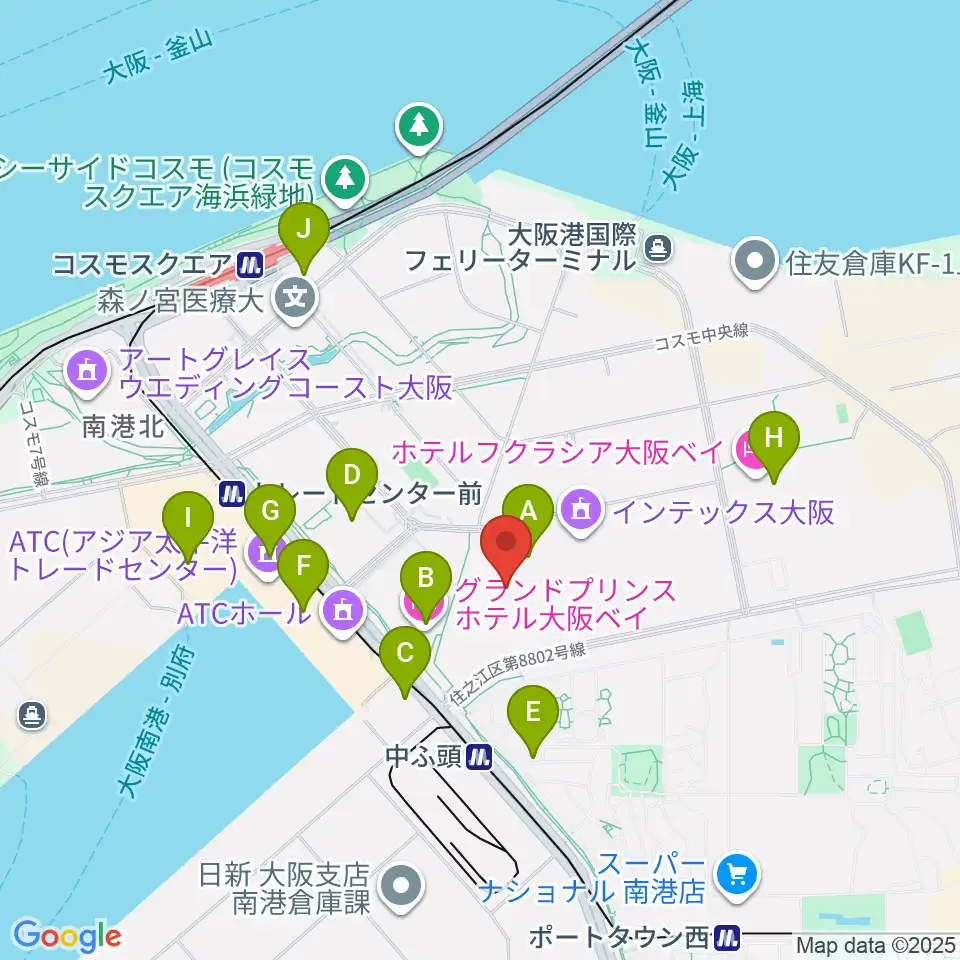 インテックス大阪5号館周辺のコンビニエンスストア一覧地図
