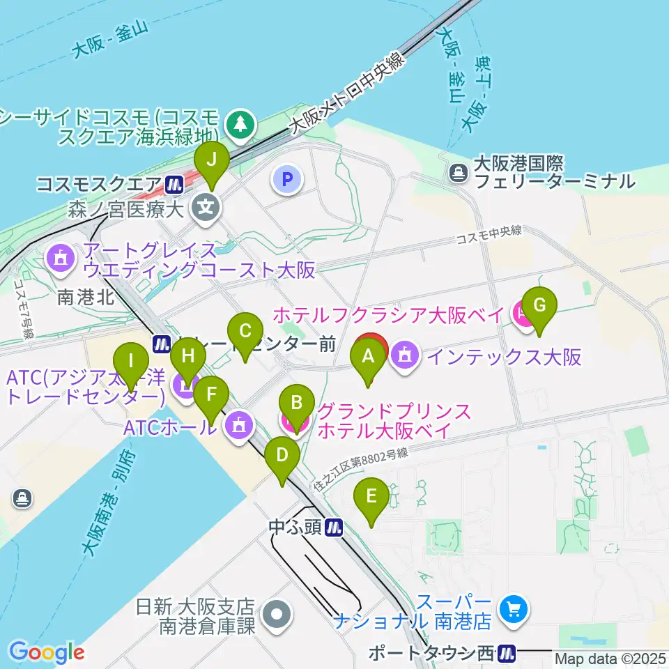 インテックス大阪5号館周辺のコンビニエンスストア一覧地図