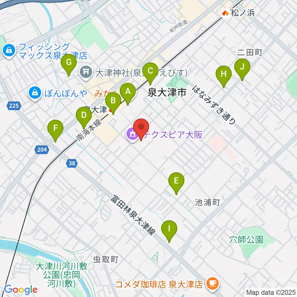 テクスピア大阪周辺のコンビニエンスストア一覧地図