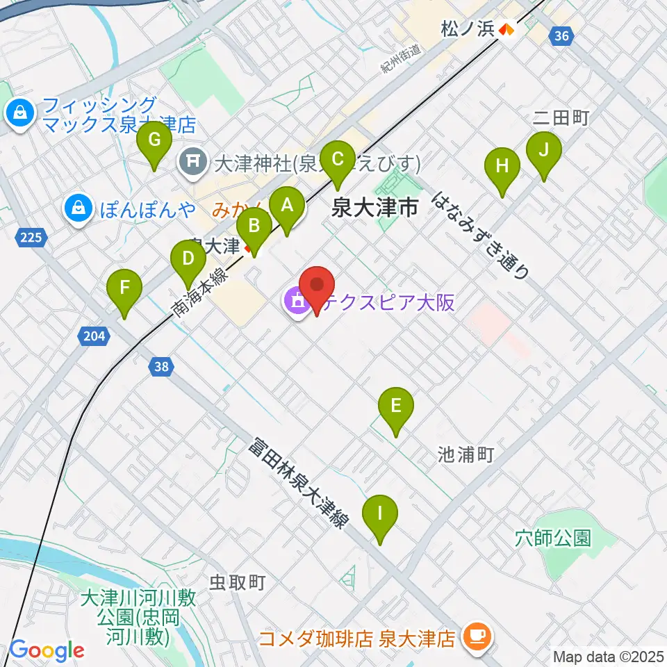 テクスピア大阪周辺のコンビニエンスストア一覧地図