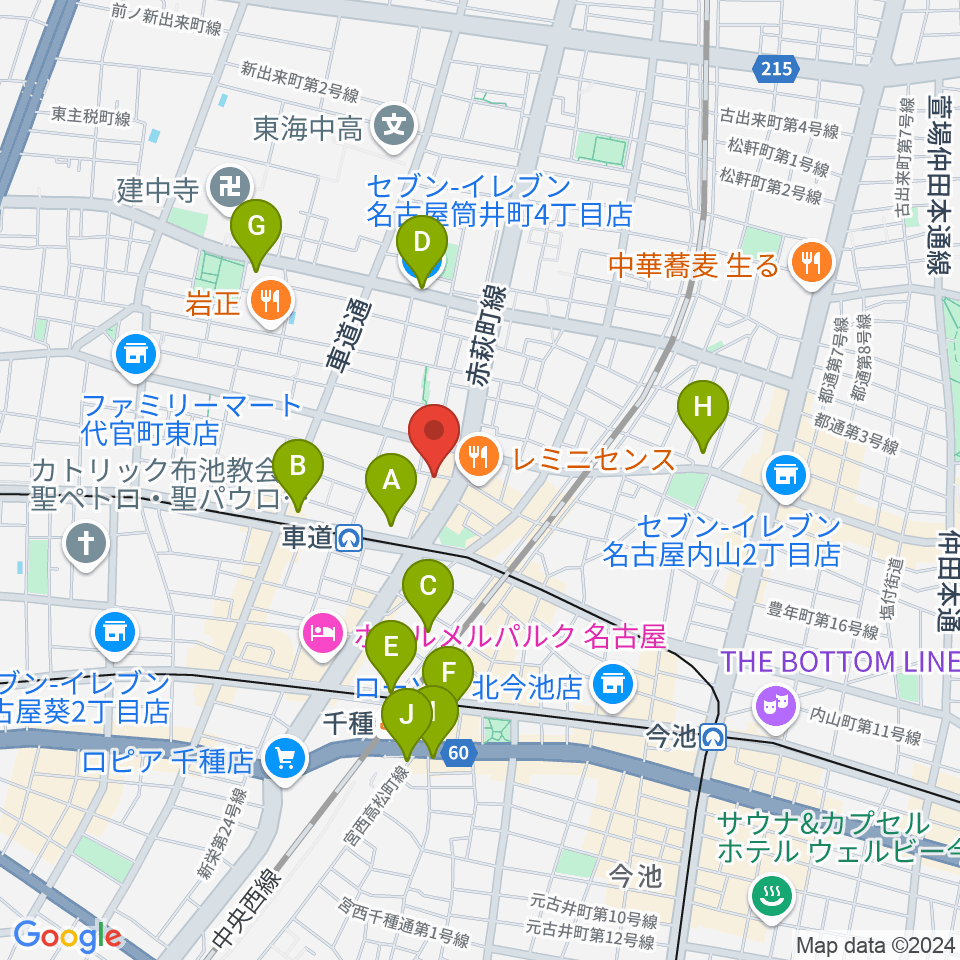 Chot BAR 馬車道周辺のコンビニエンスストア一覧地図