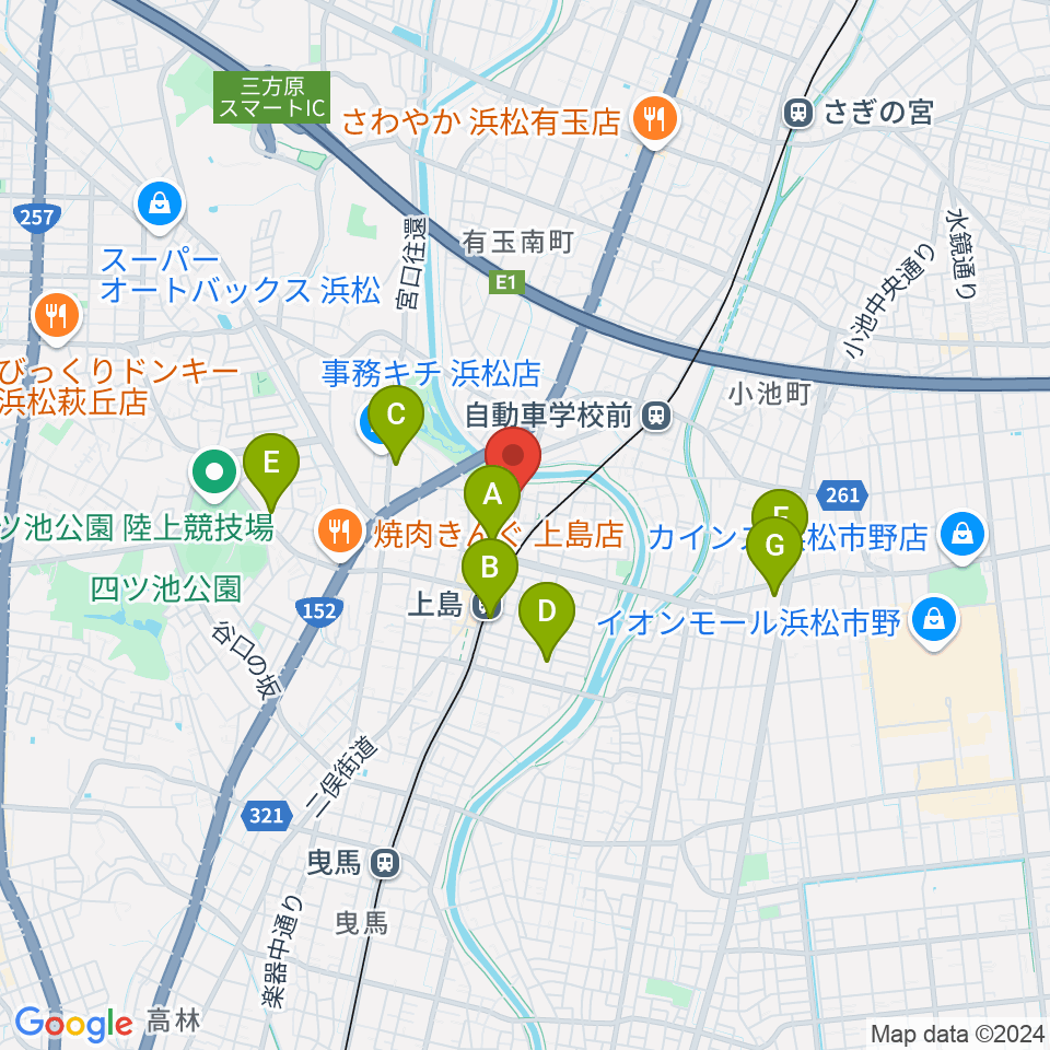 なんでモール周辺のコンビニエンスストア一覧地図