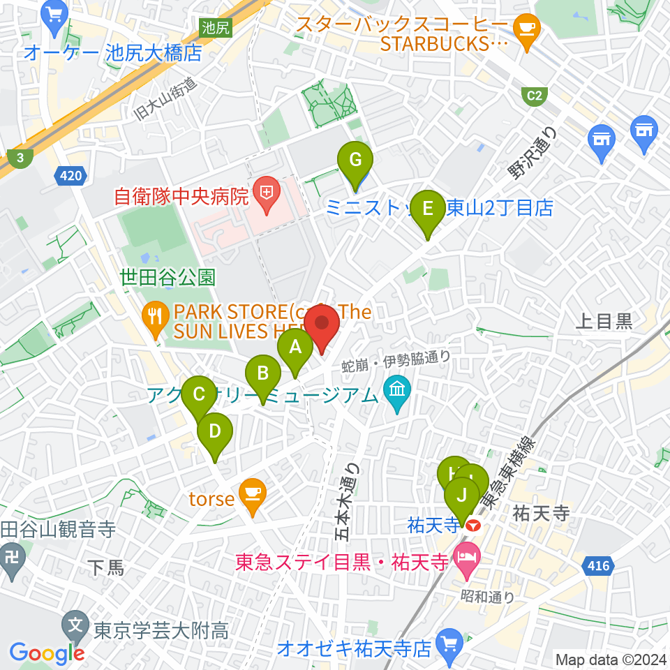 Yellow Studio周辺のコンビニエンスストア一覧地図