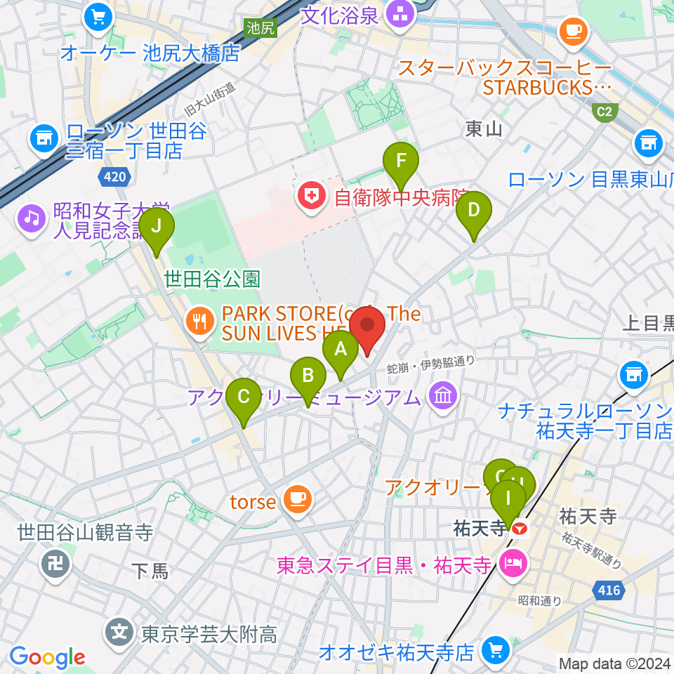 Yellow Studio周辺のコンビニエンスストア一覧地図