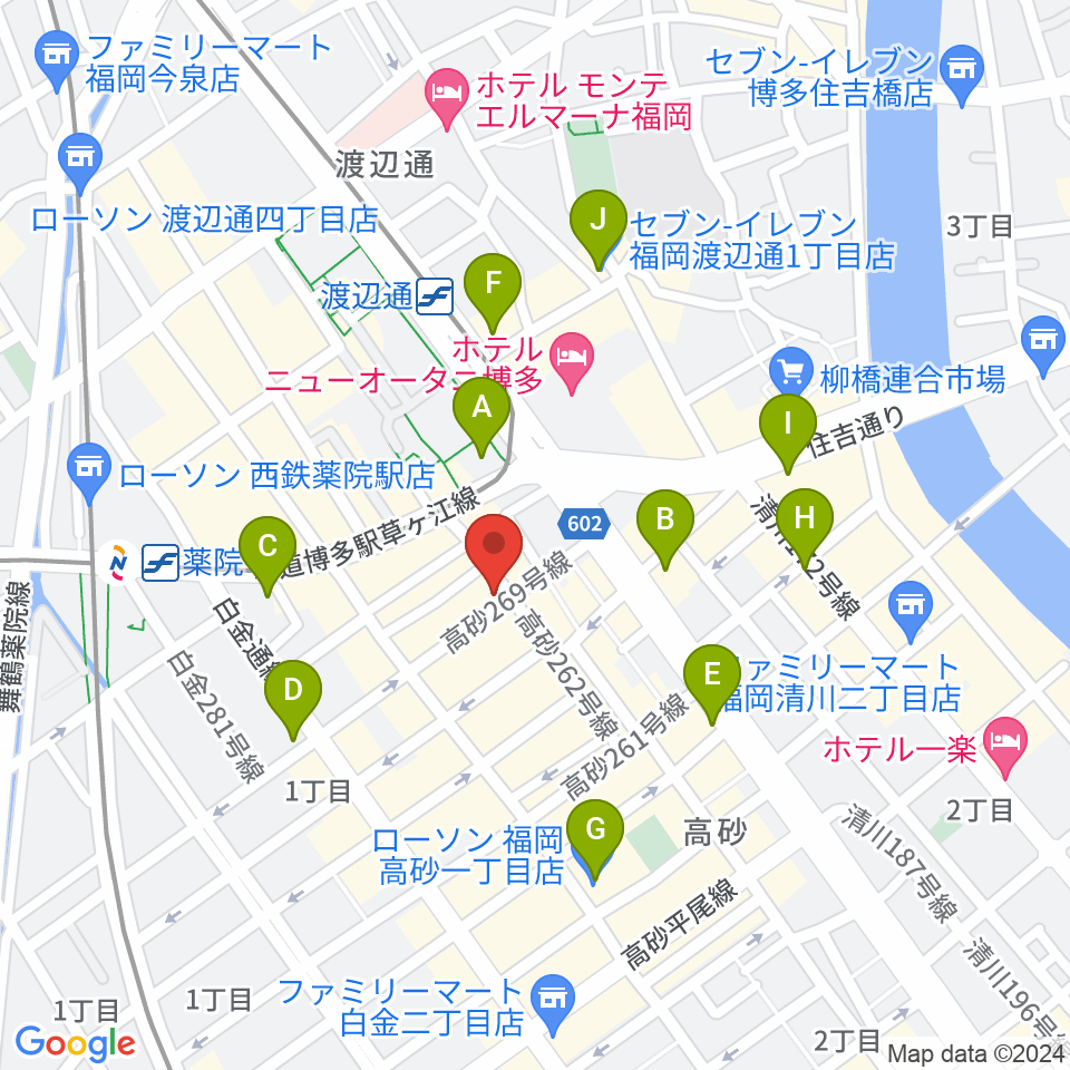 福岡 音故知新周辺のコンビニエンスストア一覧地図