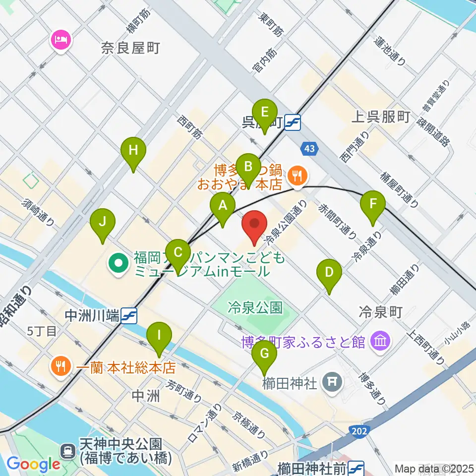 博多デジャヴ周辺のコンビニエンスストア一覧地図