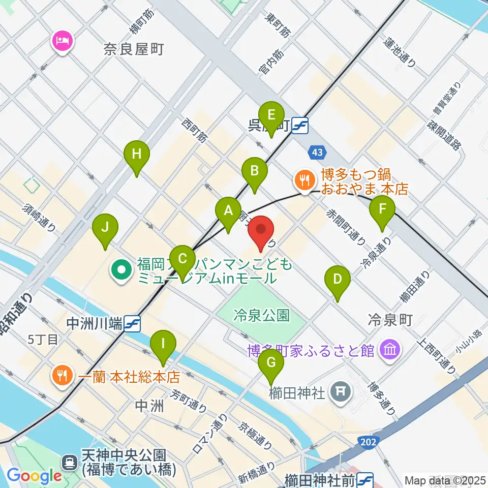 博多デジャヴ周辺のコンビニエンスストア一覧地図