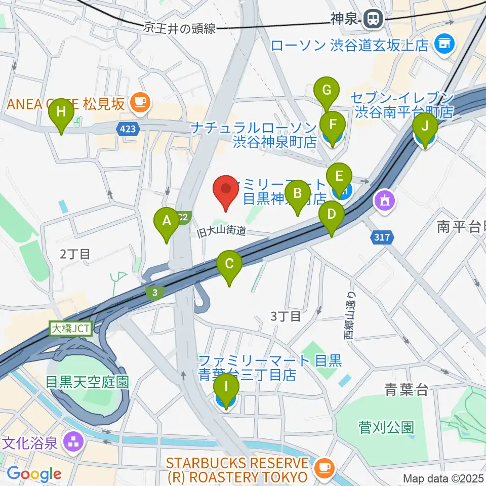スタジオブラート周辺のコンビニエンスストア一覧地図