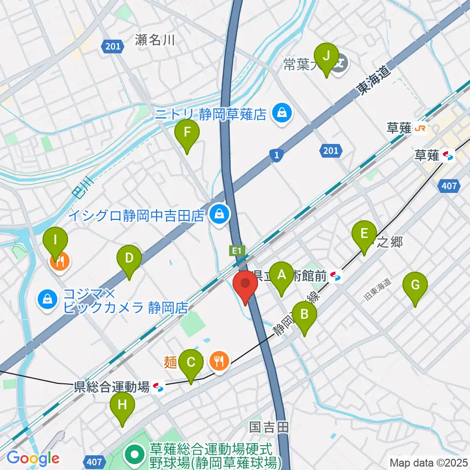 エムジーズ周辺のコンビニエンスストア一覧地図