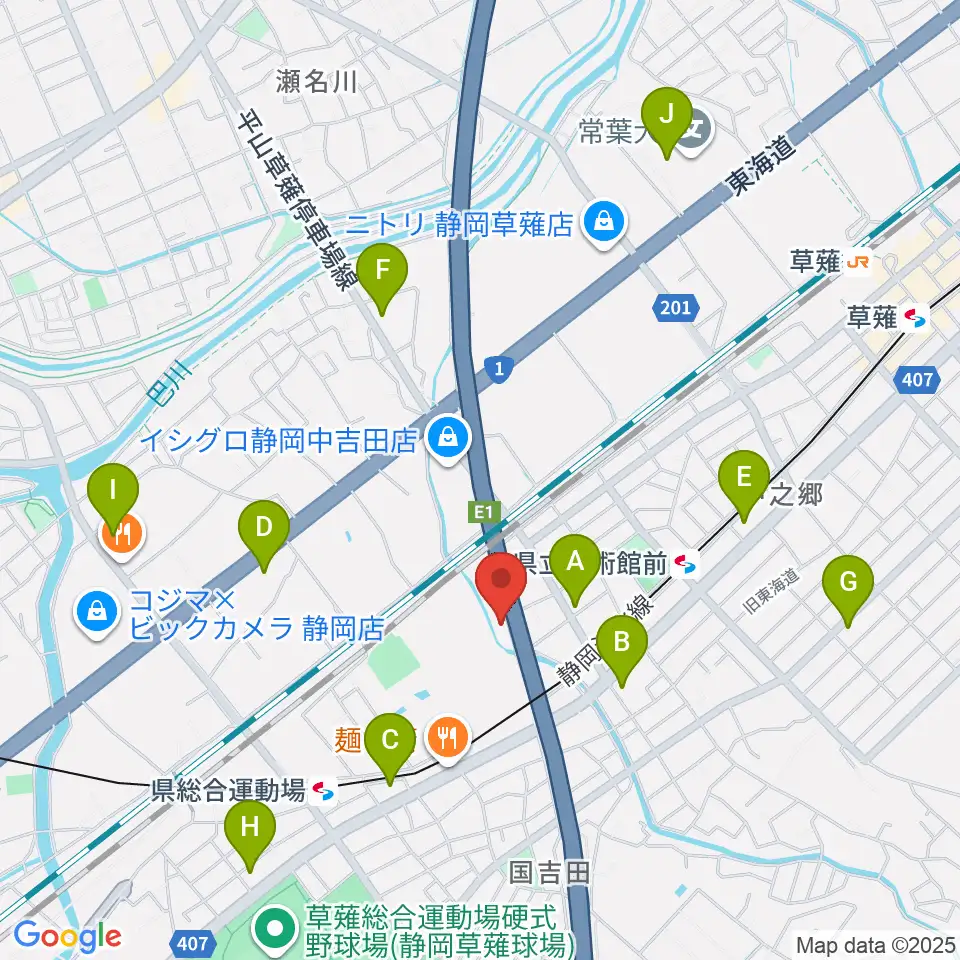 エムジーズ周辺のコンビニエンスストア一覧地図