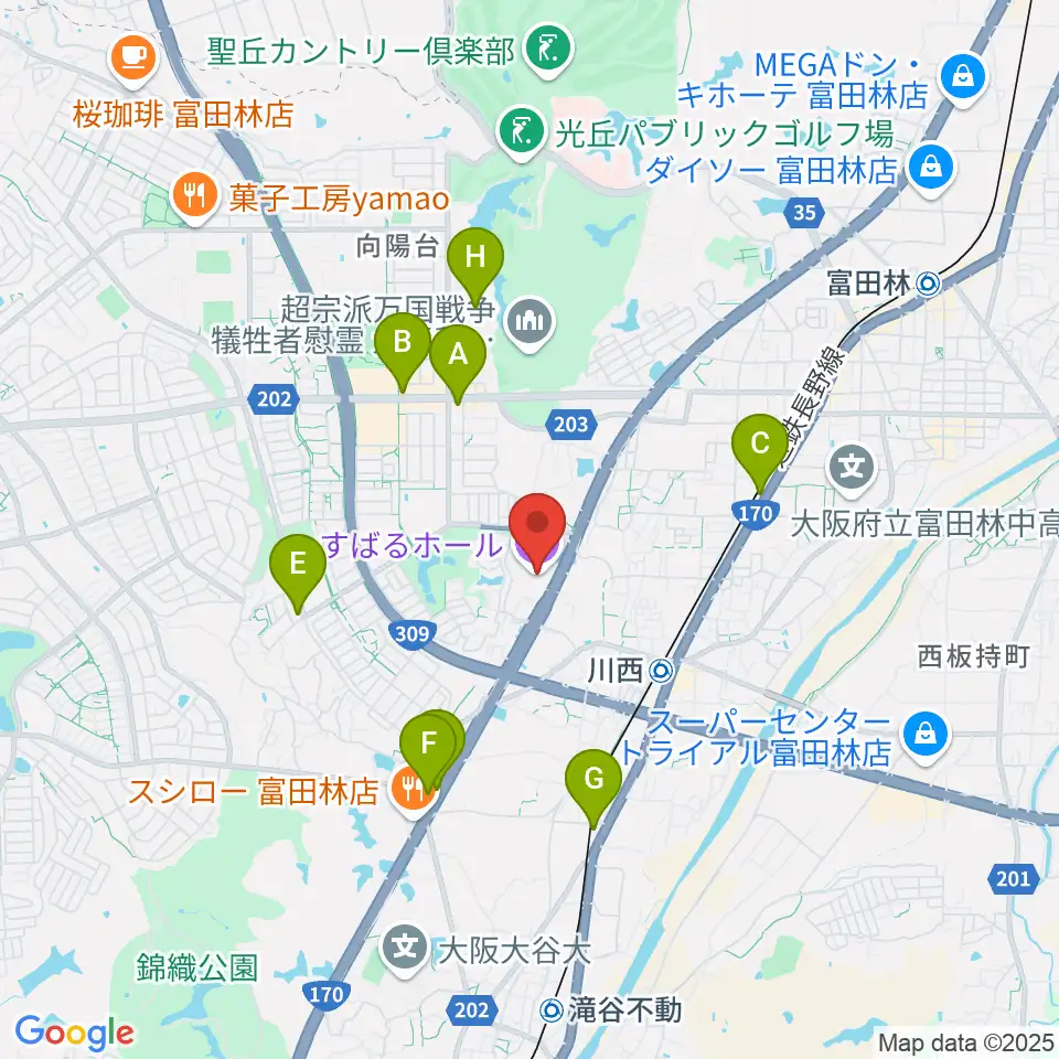 すばるホール周辺のコンビニエンスストア一覧地図