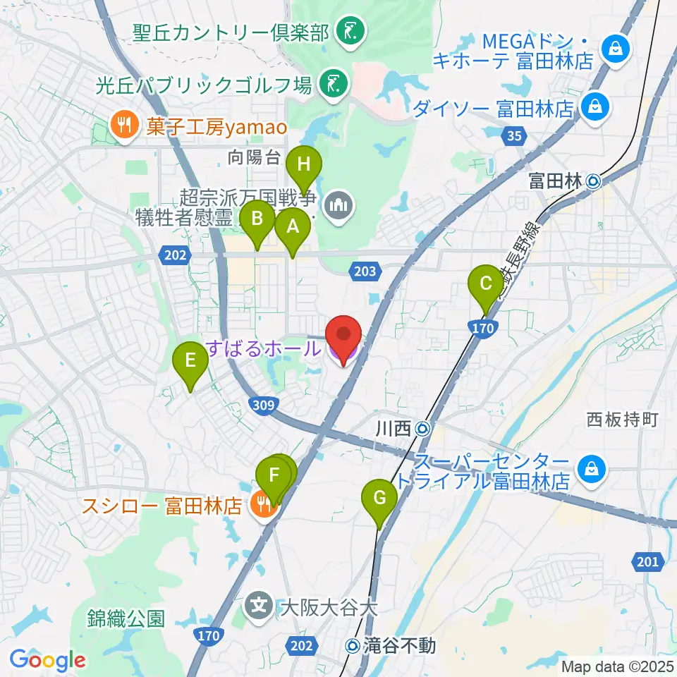 すばるホール周辺のコンビニエンスストア一覧地図