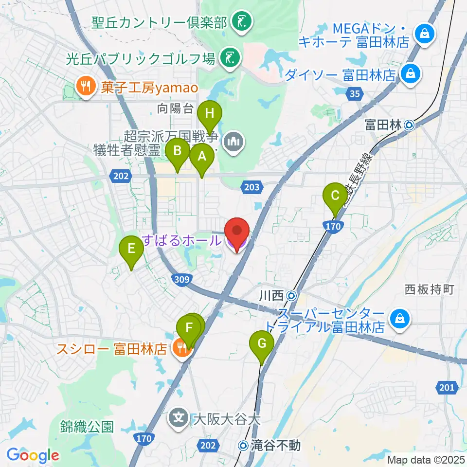 すばるホール周辺のコンビニエンスストア一覧地図