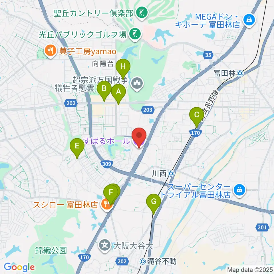 すばるホール周辺のコンビニエンスストア一覧地図