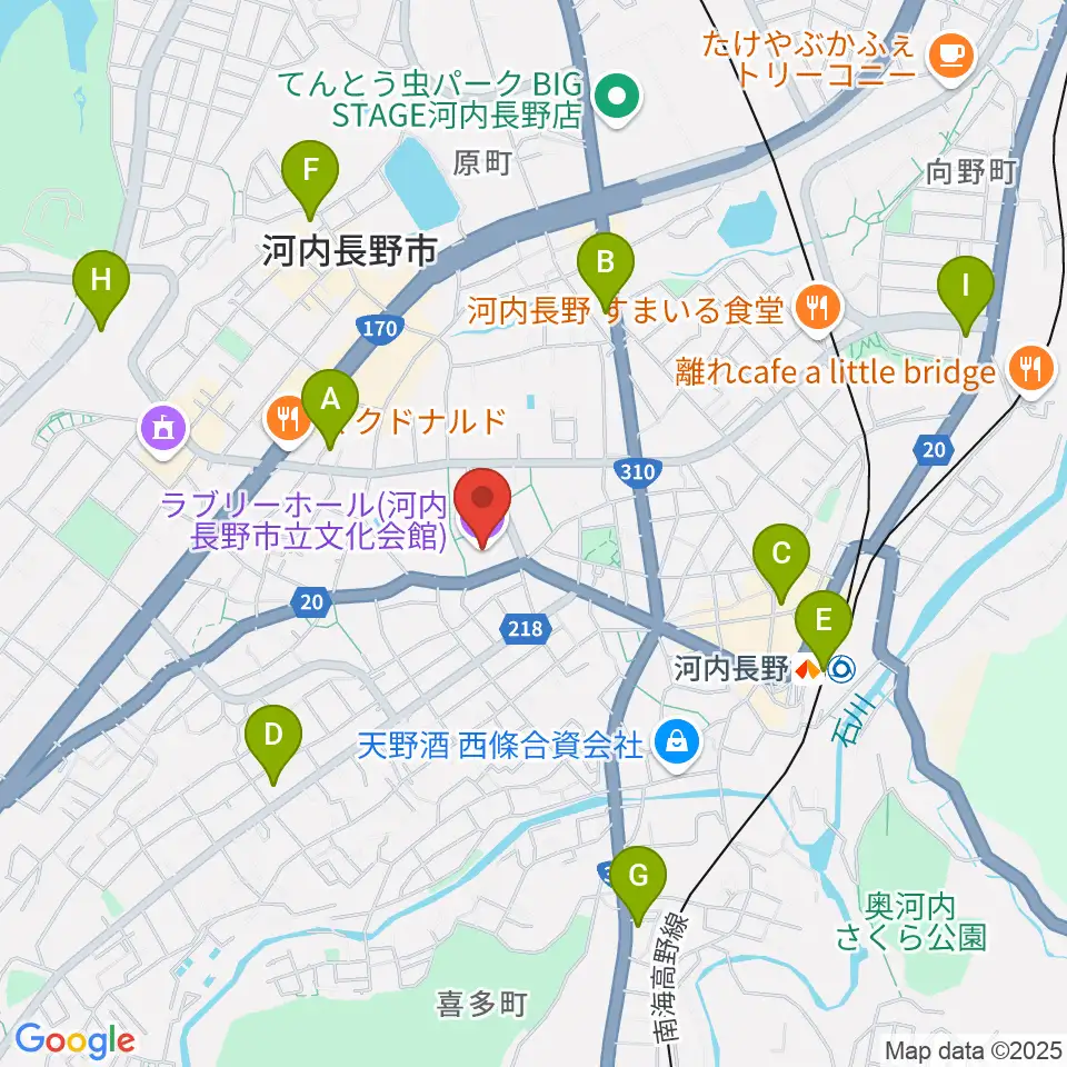 ラブリーホール周辺のコンビニエンスストア一覧地図