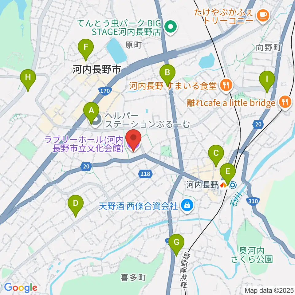 ラブリーホール周辺のコンビニエンスストア一覧地図