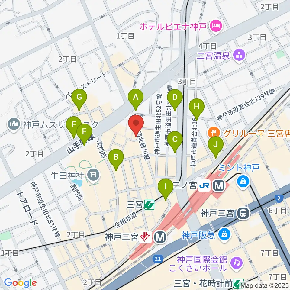 神戸DAY by DAY周辺のコンビニエンスストア一覧地図